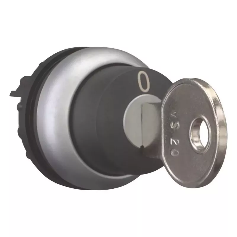 Eaton M22-WRS-MS20 raktu valdomas perjungiklio aktorius, 2 padėčių, fiksuotas, MS20 raktas, titano metalo priekinis žiedas, juodas 111779