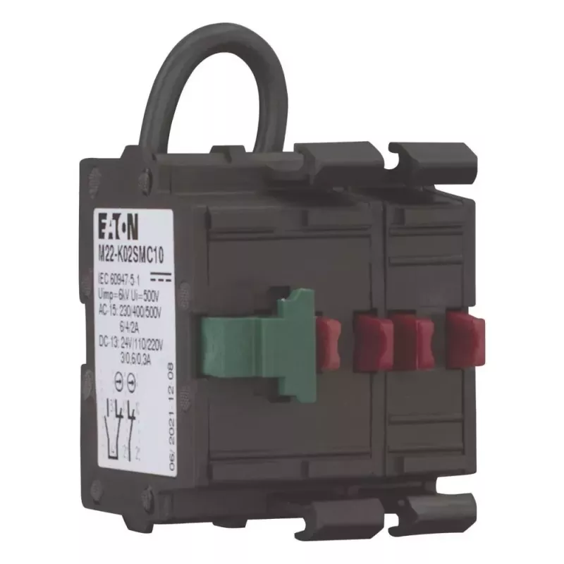 Eaton M22-K02SMC10 galios relė, 2 NC, priekinis montavimas, varžtiniai gnybtai, juoda 121474