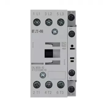 Eaton DILM38-10(RDC24) 3 polių galios kontaktorius, 38 A AC-3, 24 V DC ritė, 1 NO pagalbinis kontaktas 112442