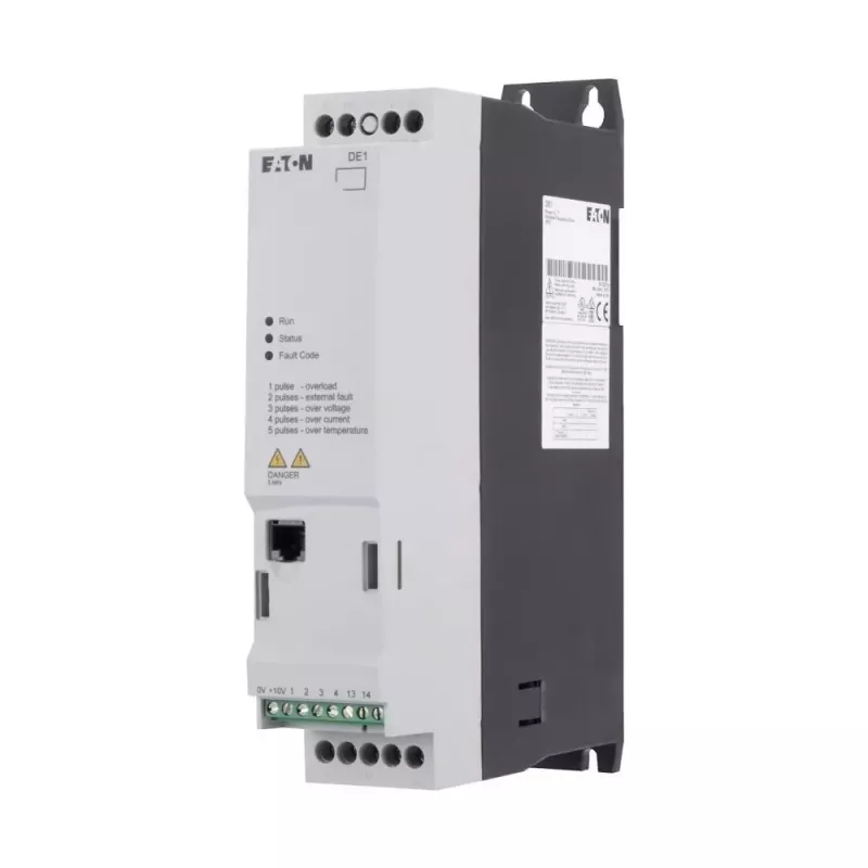 Eaton DE1-343D6FN-N20N dažnio keitiklis, 0,75 kW, 380-480 V, 3 fazių, IP20, juodas/baltas 174335