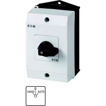 Eaton T0-1-15431/I1 vienpolė svirtinė perjungimo rankenėlė, 20 A, IP65, juoda/balta 207070
