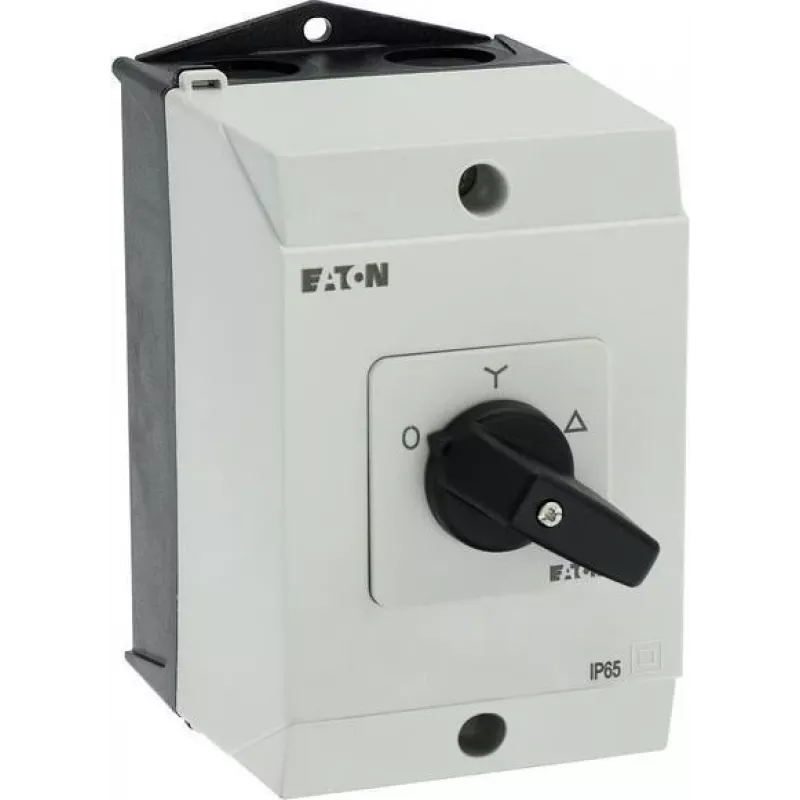 Eaton T0-4-8410/I1 3 polių ON-OFF svirtinis jungiklis, 20 A, priekinio montavimo, juodas/baltas 207140