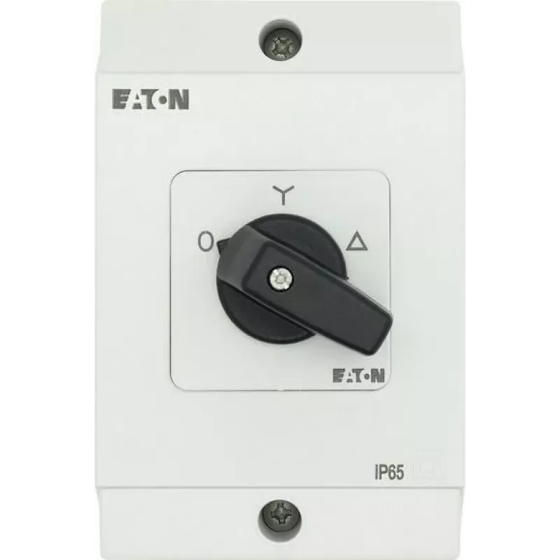 Eaton T0-4-8410/I1 3 polių ON-OFF svirtinis jungiklis, 20 A, priekinio montavimo, juodas/baltas 207140