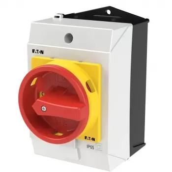Eaton T0-1-8200/I1/SVB 1 polių pagrindinis jungiklis, 20A, raudona/geltona rankena, IP65 priekis 207145