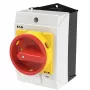 Eaton T0-1-8200/I1/SVB 1 polių pagrindinis jungiklis, 20A, raudona/geltona rankena, IP65 priekis 207145