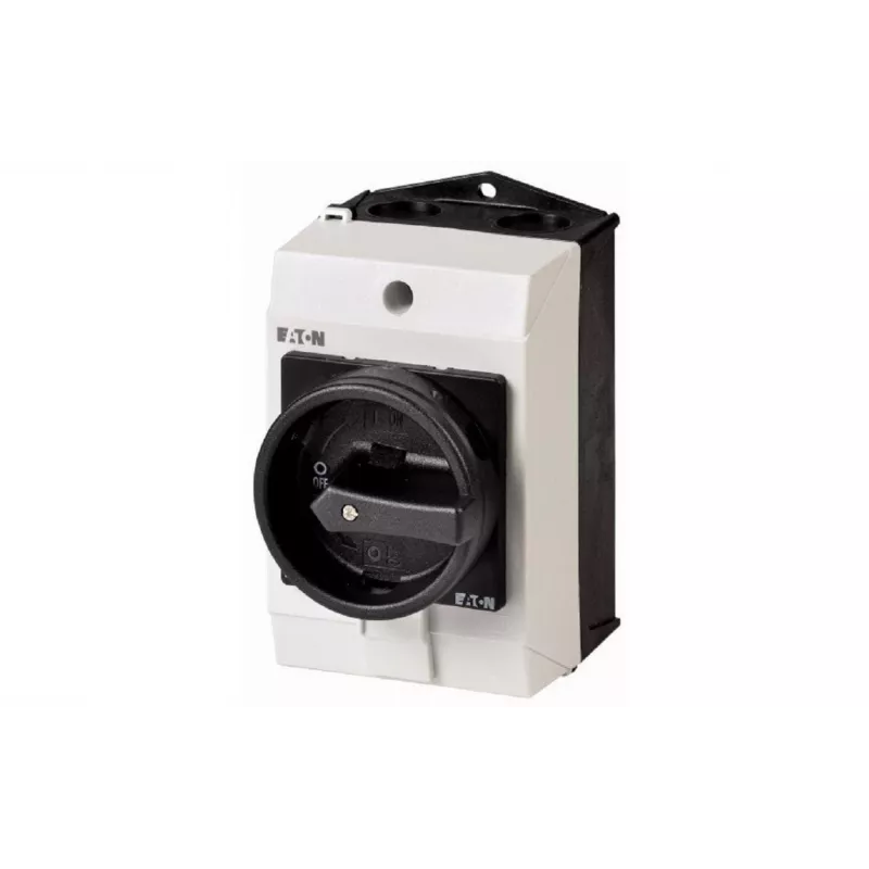 Eaton T0-1-8200/I1/SVB-SW 1 polių ON-OFF svirtinė jungtis, 20 A, 690 V AC, IP65 priekinė dalis, juoda/balta 207146