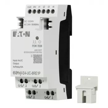 Eaton EASY-E4-UC-8RE1P plėtimo modulis, 8 relių išėjimai, 12/24 V DC, 24 V AC, DIN bėgelis 197510
