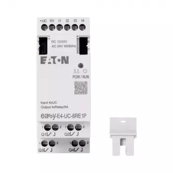 Eaton EASY-E4-UC-8RE1P plėtimo modulis, 8 relių išėjimai, 12/24 V DC, 24 V AC, DIN bėgelis 197510
