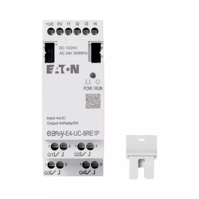 Eaton EASY-E4-UC-8RE1P plėtimo modulis, 8 relių išėjimai, 12/24 V DC, 24 V AC, DIN bėgelis 197510