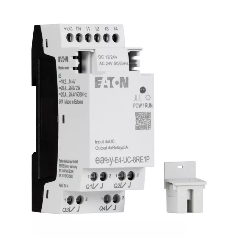 Eaton EASY-E4-UC-8RE1P plėtimo modulis, 8 relių išėjimai, 12/24 V DC, 24 V AC, DIN bėgelis 197510