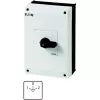Eaton T5B-3-8401/I4 kumštelinis jungiklis, 3 polių, 20 A, 690 V AC, 3 padėčių, 90°, juoda rankena, balta legenda, priekinio skydo montavimas 207227
