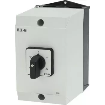 Eaton 207537 3 polių sukamasis jungiklis, 20 A, 690 V, priekinio montavimo, juodas/baltas