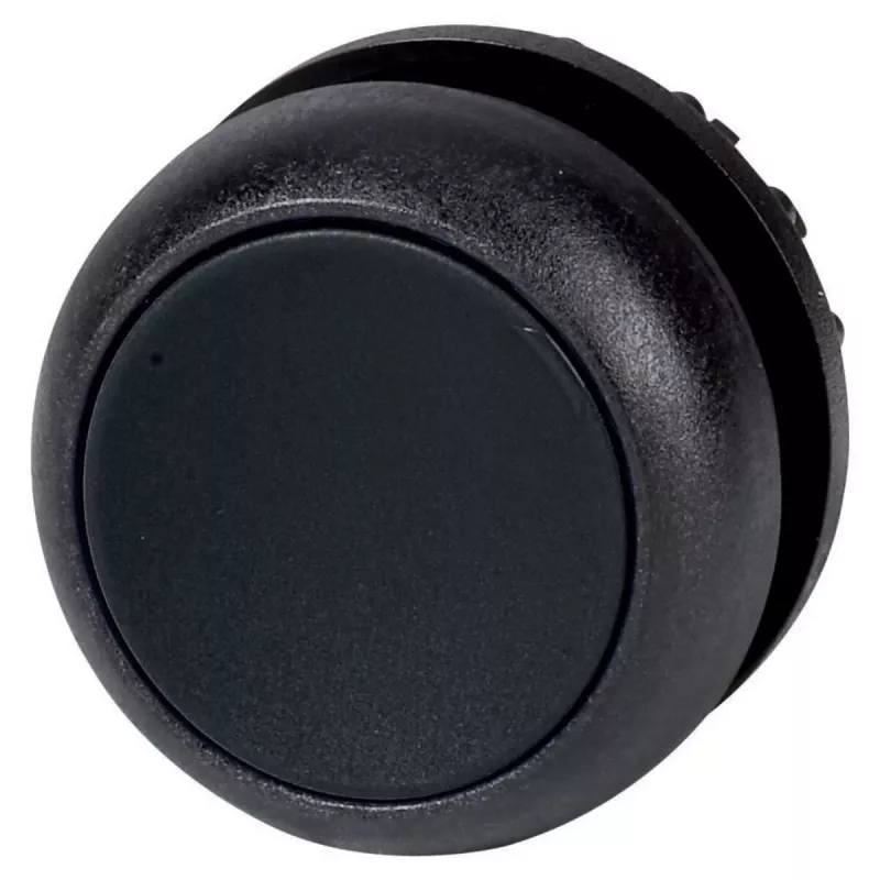 Eaton M22S-D-S mygtuko pavara, plokščia, juoda, plastikinis priekinis žiedas, 22,5 mm 216591S