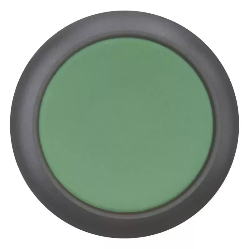 Eaton M22S-D-G mygtuko aktuaratorius, plokščias, momentinis, žalias mygtukas, juodas plastikinis apvadas, 22,5 mm, IP66/IP67/IP69 216597