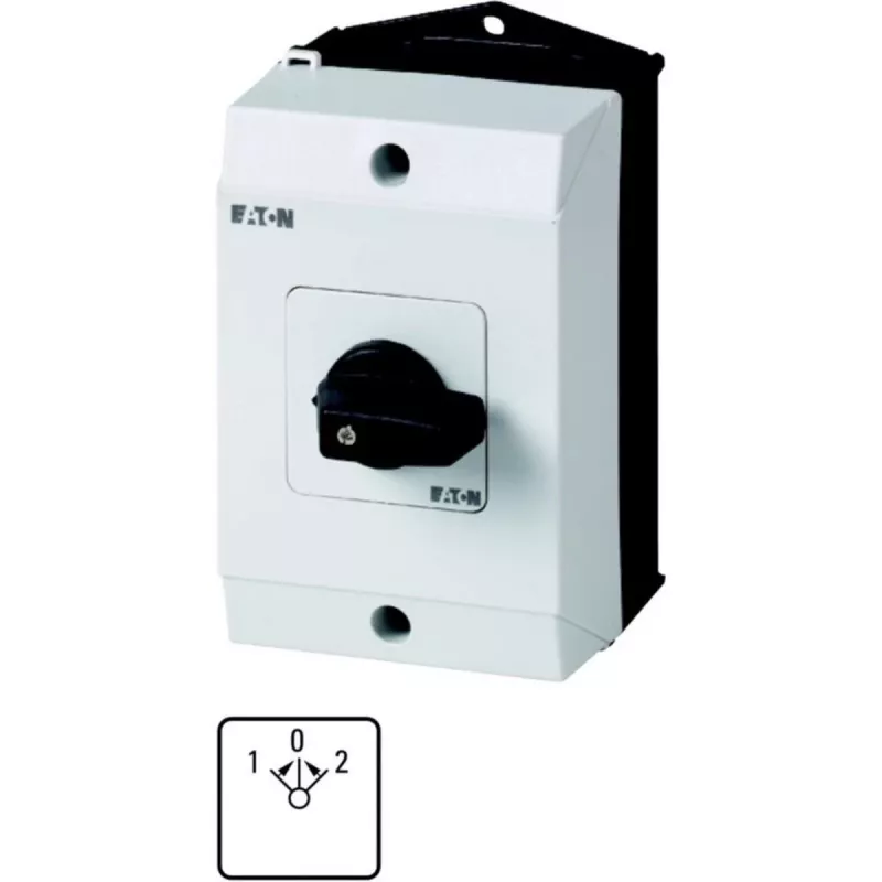 Eaton T0-3-8228/I1 3 polių ON-OFF jungiklis 20A 690V AC, juoda rankena / baltas priekis 207125