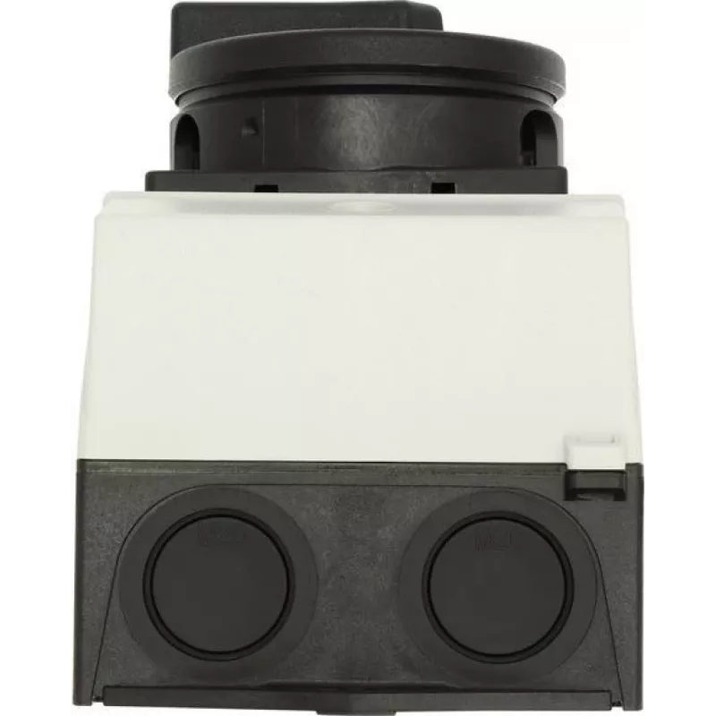 Eaton T0-1-102/I1/SVB-SW 2 polių pagrindinis jungiklis, 20 A, 690 V AC, juoda rankena, balta priekinė plokštė 207144