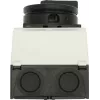 Eaton T0-1-102/I1/SVB-SW 2 polių pagrindinis jungiklis, 20 A, 690 V AC, juoda rankena, balta priekinė plokštė 207144