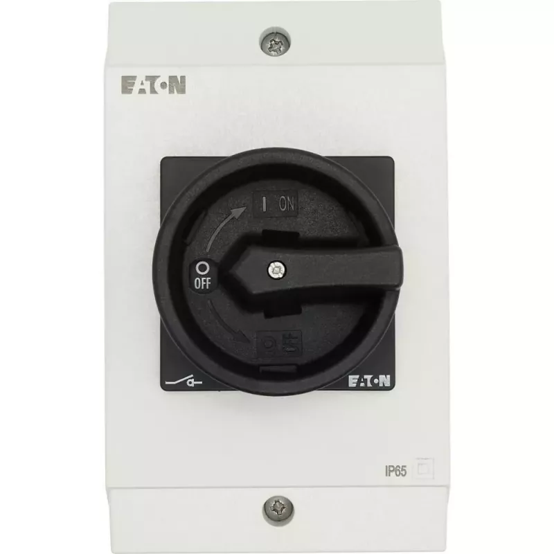 Eaton P1-25/I2-SI/HI11-SW 3 polių saugos jungiklis, 25 A, IP65, juodas/baltas 207311