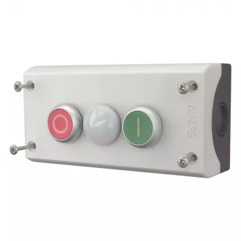 Eaton M22-I3-M2 pilkas mygtukų dėžutė, 3 išpjovos, 22,5 mm 216533