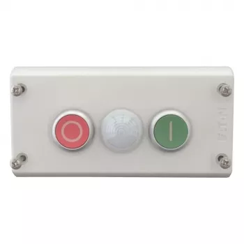 Eaton M22-I3-M2 pilkas mygtukų dėžutė, 3 išpjovos, 22,5 mm 216533