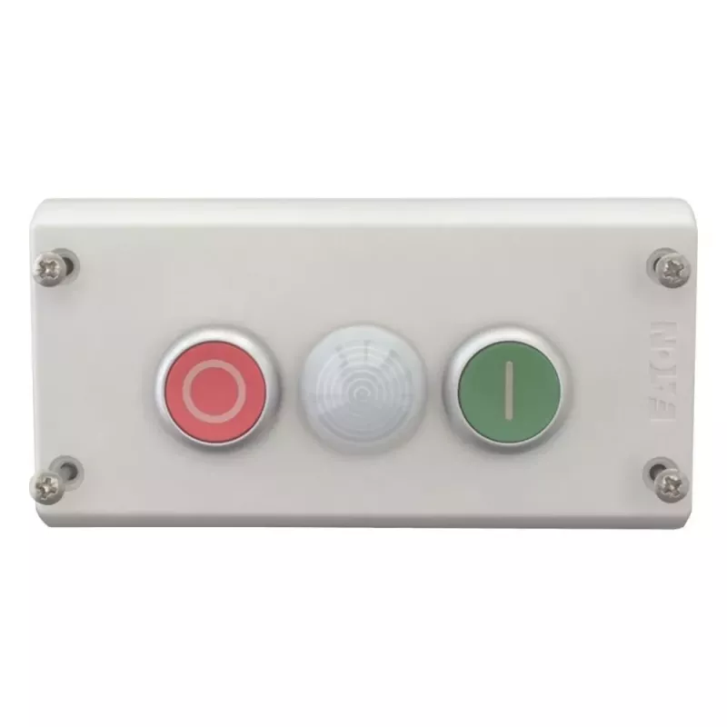 Eaton M22-I3-M2 pilkas mygtukų dėžutė, 3 išpjovos, 22,5 mm 216533