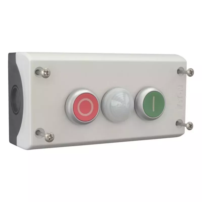 Eaton M22-I3-M2 pilkas mygtukų dėžutė, 3 išpjovos, 22,5 mm 216533