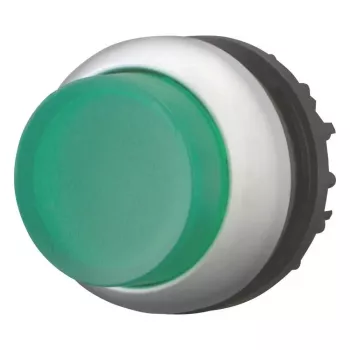 Eaton M22-DLH-G mygtuko pavara, plokščia, momentinė, žalia, titano spalvos apvadas, 22,5 mm 216969