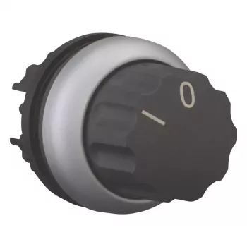 Eaton M22-W selektoriaus jungiklio pavara, 3 padėčių fiksuojama, juoda, plastikinis priekinis žiedas, 22,5 mm montavimas
