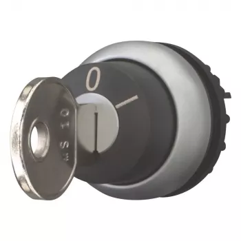 Eaton M22-WRS-MS10-A1 raktu valdomas perjungiklis, 2 padėtys, fiksuotas, MS10 raktas, 22,5 mm montavimas, juodas/sidabrinis, IP66/IP67/IP69K 111776