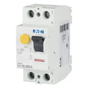 Eaton PXF-16/2/003-A liekamosios srovės automatinis jungiklis (RCCB), 2 polių, 16 A, 30 mA, A tipo, 230 V AC 236730