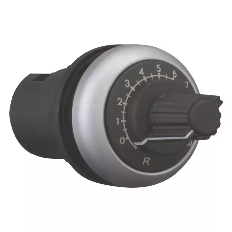 Eaton M22-R470K sukamasis potenciometras, 470 kΩ, 0,5 W, vieno apsisukimo, linijinis, skydinis