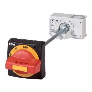 Eaton NZM2-XTVDV durų movos sukimosi rankena, užrakinama, raudona/geltona, IP66 260180