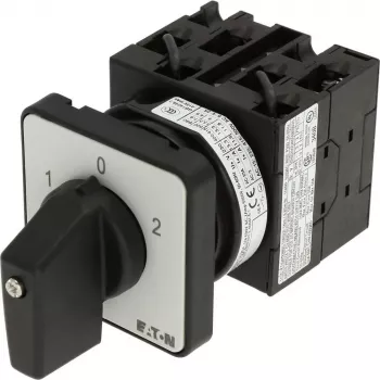 Eaton T0-3-8401/E 3 polių ON-OFF sukamasis jungiklis, 20 A, 690 V AC, juoda rankenėlė, montuojamas priekiniame skydelyje 091047