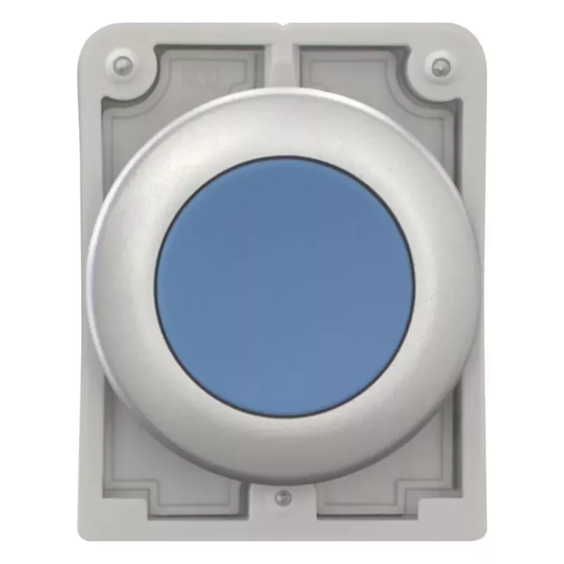 Eaton M30C-FDR-B RMQ-Titan plokščias apvalus chromuotas mėlynas mygtuko aktuatatorius, 30,5 mm, momentinis 182947