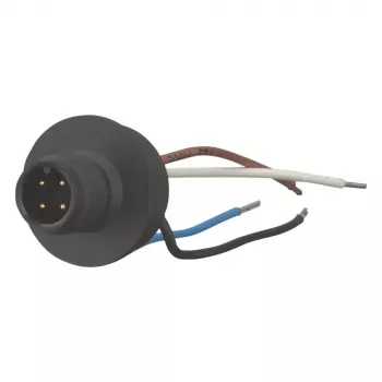 EATON M12 A-Coded 4-Pole Male Straight Connector, Screw Termination, IP65/IP67, 230V/4A, PBT Housing, Gold Contacts, Cable 4-6mm 266135