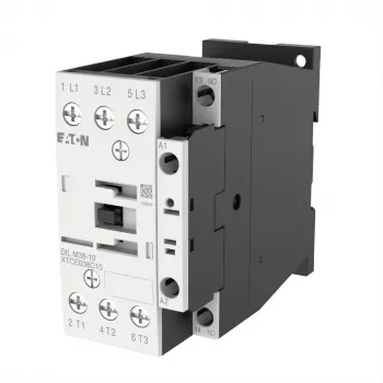 Eaton DILM38-10 galios kontaktorius, 230 V AC 50 Hz / 240 V AC 60 Hz ritė, 3 poliai, 38 A, 1 NO pagalbinis kontaktas 112428