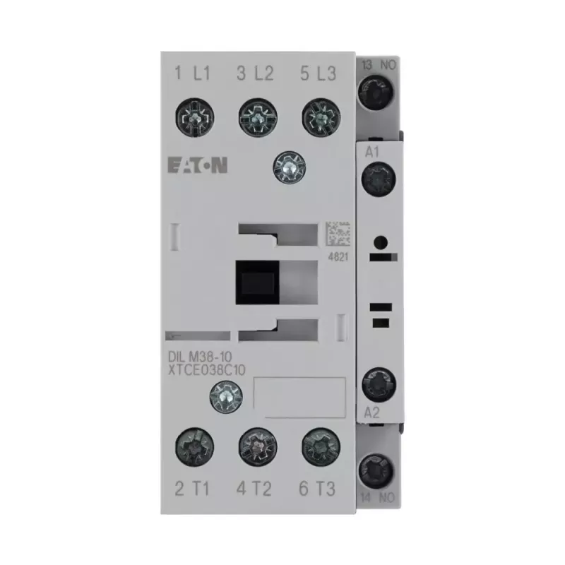 Eaton DILM38-10 galios kontaktorius, 230 V AC 50 Hz / 240 V AC 60 Hz ritė, 3 poliai, 38 A, 1 NO pagalbinis kontaktas 112428