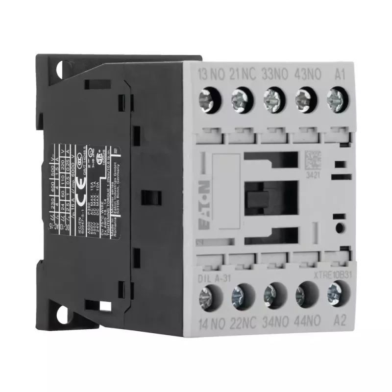 Eaton DILA-31 pagalbinis kontaktorius 24 VDC, 3 NO + 1 NC, varžtiniai gnybtai, 1,6 kW