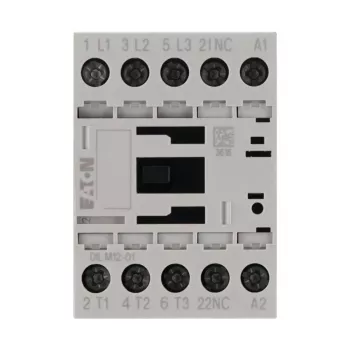 Eaton DILM12-01 3 polių variklio kontaktorius, 230 V AC / 240 V AC ritė, 12 A, 1 NC pagalbinis kontaktas 276865