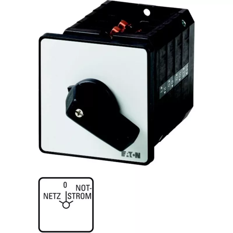 Eaton T5B-4-8902/E 4 polių sukamasis valdymo jungiklis, 32 A, 690 V AC, juodas/baltas 207430
