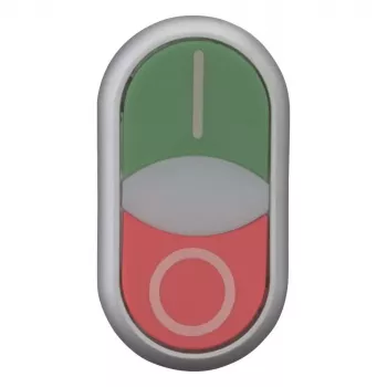 Eaton M22-DDLF-GR-X1 dvigubas mygtukinis jutiklis, plokščias, apšviečiamas, žalias/raudonas 284814