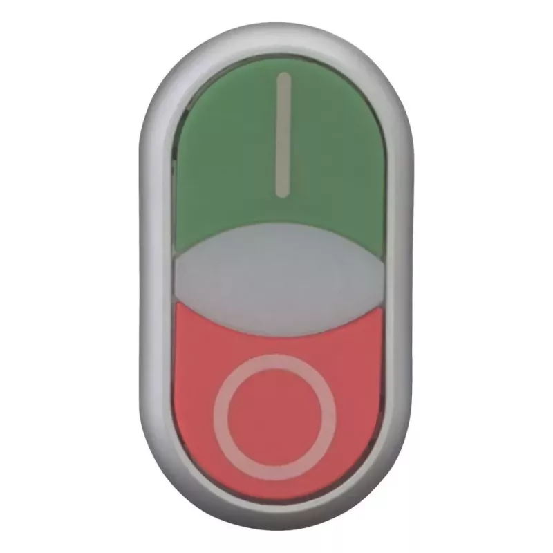 Eaton M22-DDLF-GR-X1 dvigubas mygtukinis jutiklis, plokščias, apšviečiamas, žalias/raudonas 284814