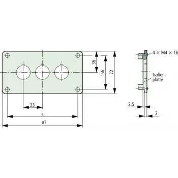 Eaton M22-E4 montavimo plokštė 4 valdymo įtaisams, antracito spalvos 216545