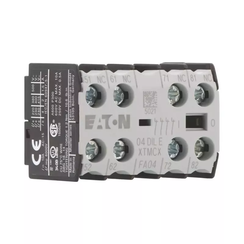 EATON 04DILE pagalbinis kontaktų blokas, 4 NC, priverstinai valdomi, priekinis montavimas, DILM7-DILM38 kontaktoriams 010256