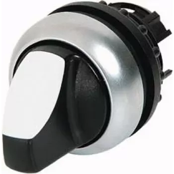 Eaton M22-WLK-W raktinis pasukimo jungiklis, 2 padėčių fiksuotas, 22,5 mm montavimas, titano apvadas, juodas raktas