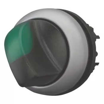 Eaton M22 sukamasis perjungiklis, 3 padėčių, fiksuojamas, juoda rankenėlė su sidabriniu apvadu 284395