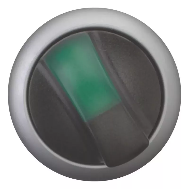 Eaton M22 sukamasis perjungiklis, 3 padėčių, fiksuojamas, juoda rankenėlė su sidabriniu apvadu 284395
