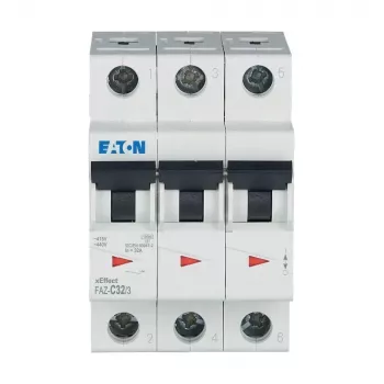 Eaton FAZ-C32/3 automatinis jungiklis C tipo, 32 A, 3 polių, 10 kA, DIN bėgiui 278876