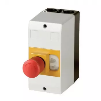 Eaton CI-PKZ01-PVT paviršinio montavimo valdymo stoties korpusas su avarinio sustabdymo mygtuku, polikarbonatas, šviesiai pilkas, IP65, 158 x 80 x 177 mm 281406