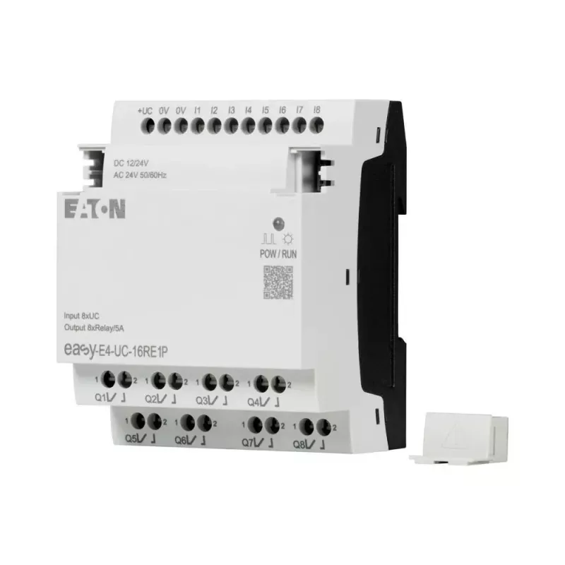 Eaton EASY-E4-UC-16RE1P išmaniosios relės plėtimo modulis, 8 skaitmeniniai įėjimai, 8 relių išėjimai, DIN bėgelis 197511